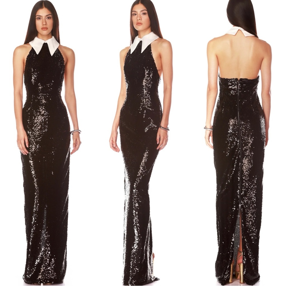 Bronx and Banco Maxi Sequin Halterneck Dress. Like New condition! US 2 = XS size